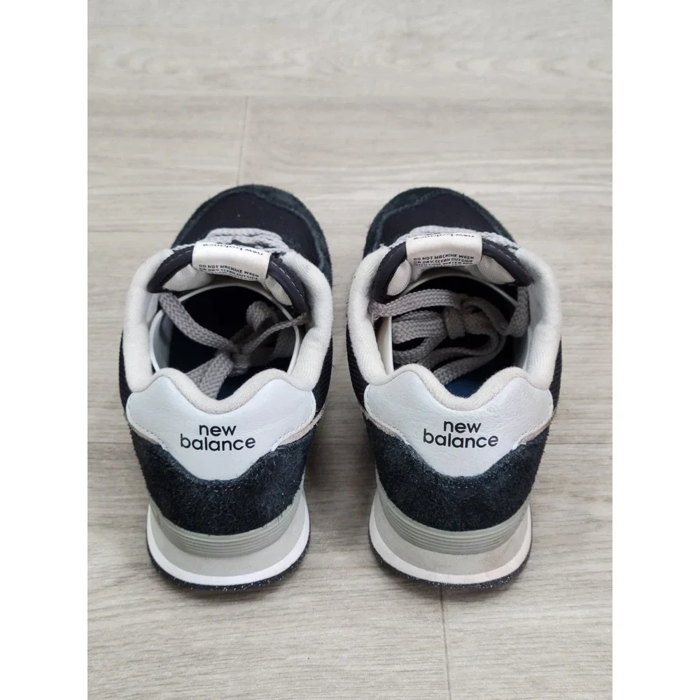 New Balance 574 Boys Size 3 Black White Athletic Sneakers Lace Up Shoes